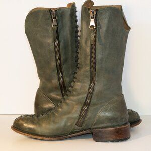 JOHN FLUEVOG Thatcher Green Boot w/faux laces NIB